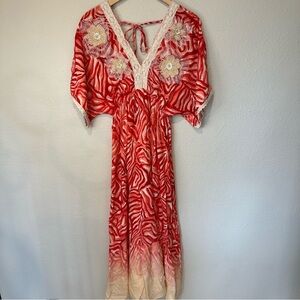 Elegant Red and White Women's Dress